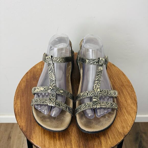 Taos Trophy 2 Metallic Gold Strappy Sandals Women’s Size 8 - Picture 3 of 10